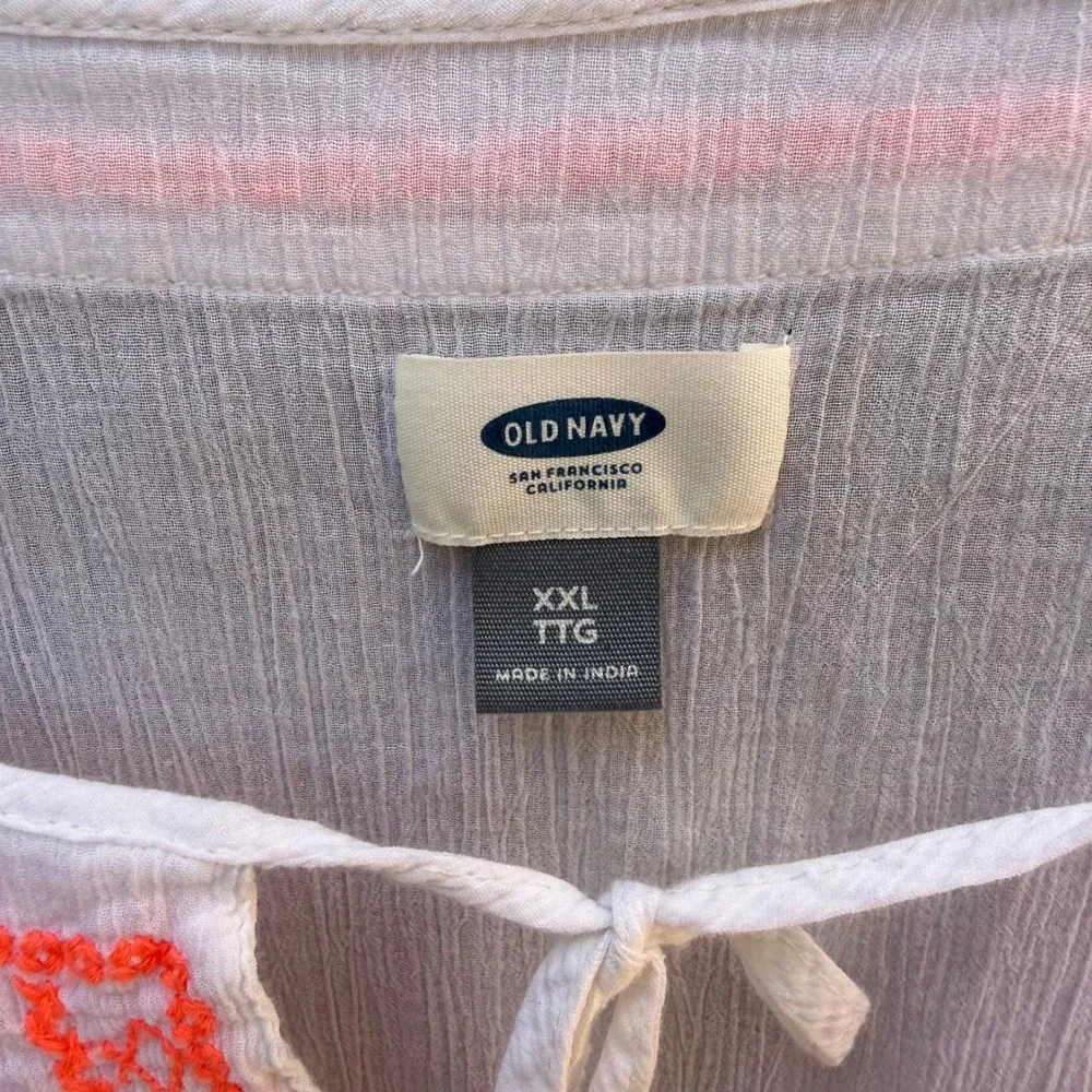 Old Navy White Swim Coverup with Coral Embroidery - Picture 7 of 13
